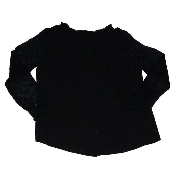 Anthropologie Tops - Anthropologie HD in Paris Women's Black Polka Dot Sheer Long Sleeve Size 10